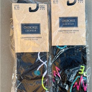 Cherokee medical/nursing compression socks. New. Ladies size 6-11. 2 pairs.